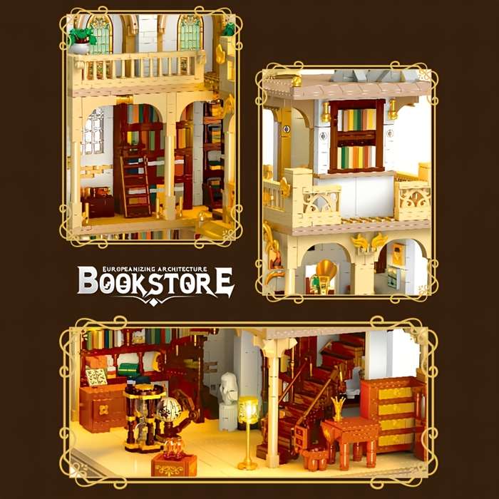 Building Toy Architectural Model Toy Set Style Bookshop