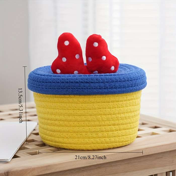 Storage And Organizationcolor Yellow Background And Blue Cover