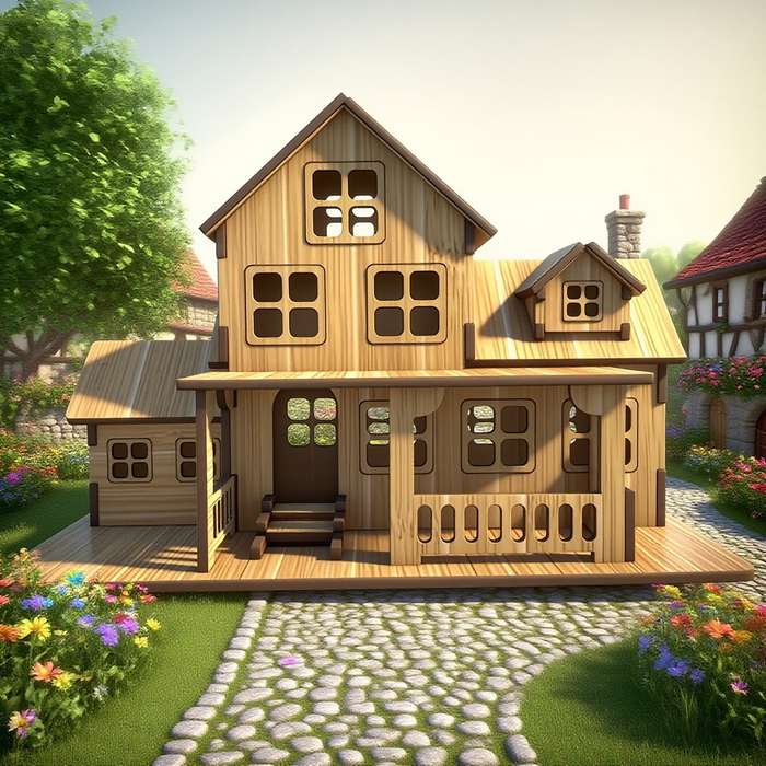 Building Toy Architectural Model Toy Set Style Anime House