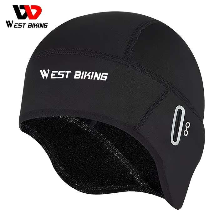 1pc Outdoor Sports Cycling Warm Hat Multi-Functional with Eye Glass Hole Elastic Fleece Blac