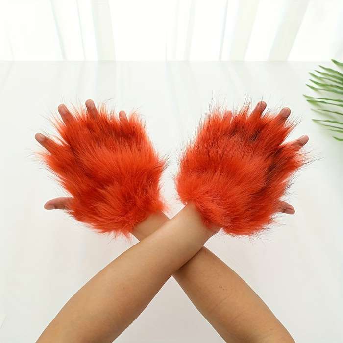 Winter Gloves Color Orange Color