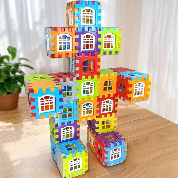 Building Toy Architectural Model Toy Set Quantity 50Pcs House Building Blocks