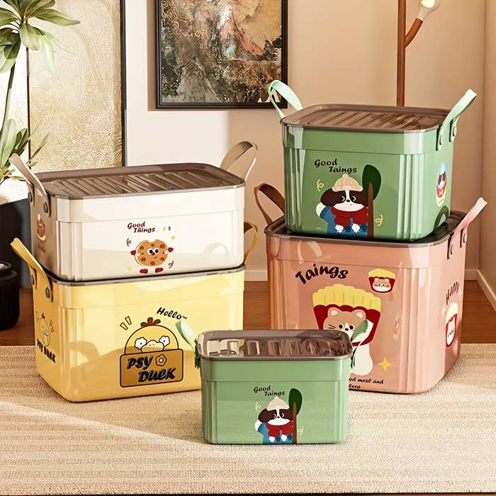 Storage And Organizationmodel Extra Large Lid Storage Box   33.1Cm    With Lid   Cream White