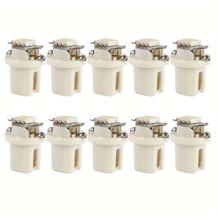 10pcs White LED Car Dashboard Lights 12V T5 5050 Easy Install Low Power Consumption