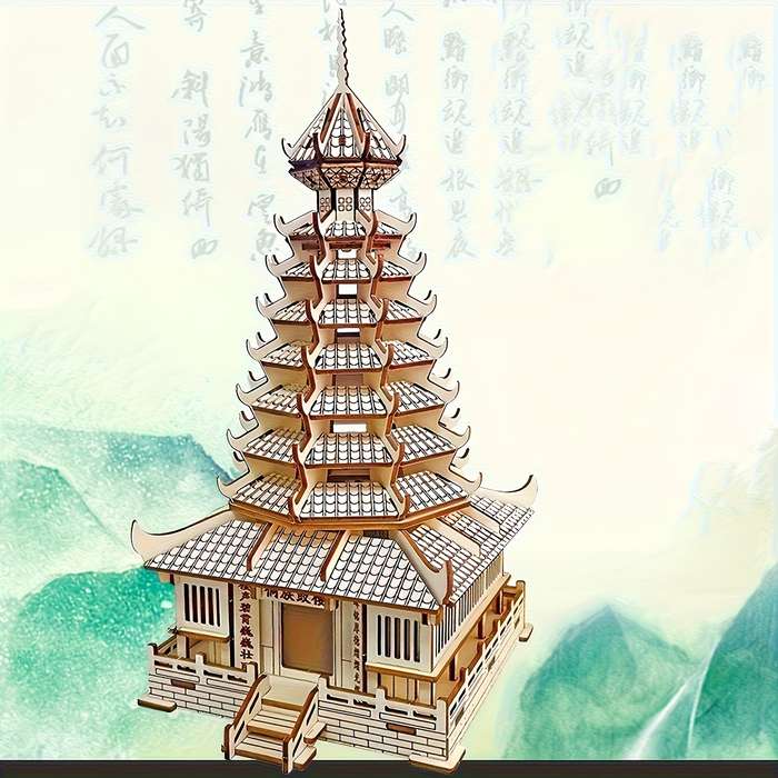 Building Toy Architectural Model Toy Set Items Wooden Iron Tower