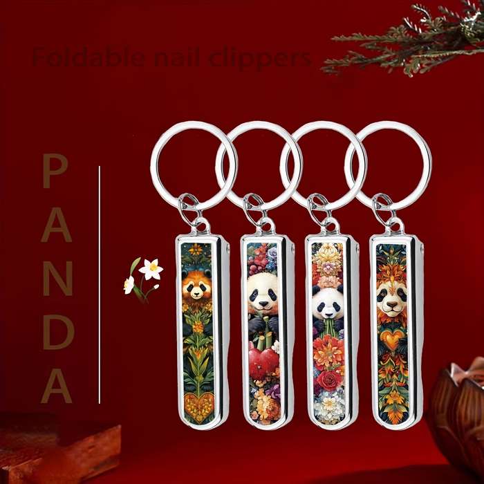 1pc Creative Panda Theme Multifunctional Folding Nail Clippers Suitable for Home Travel and D