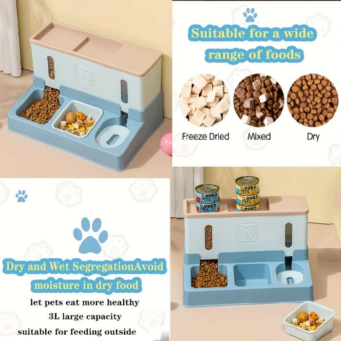 Pet Supplies Color Dark Blue Automatic Feeder Set