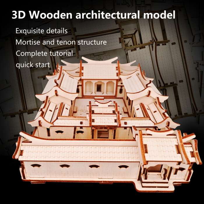 Building Toy Architectural Model Toy Set Items Countryside Courtyard
