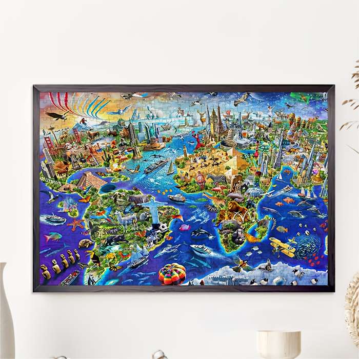 1000pcs World Landmarks Art Painting Puzzles Paper Puzzles New Year Valentine'S Day B