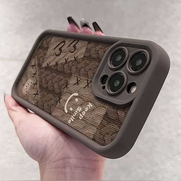 1Pc Brown For iPhone 15 Pro Max Phone Case Phone Cover
