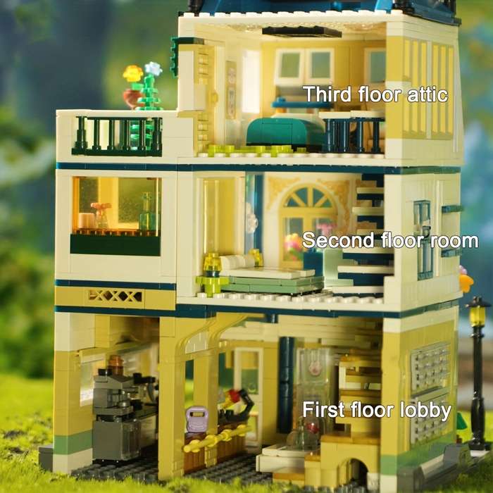 Building Toy Architectural Model Toy Set Style Garden Hotel