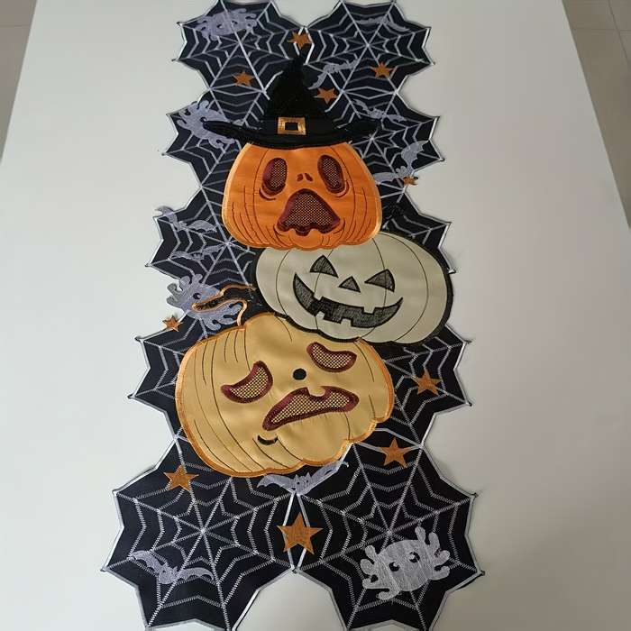 Halloween tablecloth decoration size 38 x 88 38.0 x 88.01cm Black