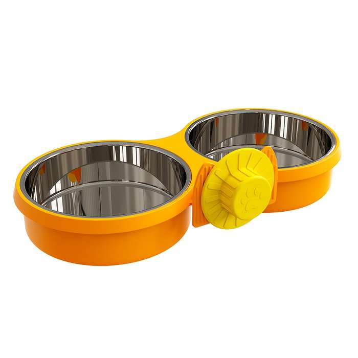 Pet Supplies Color Green Style Two Bowls