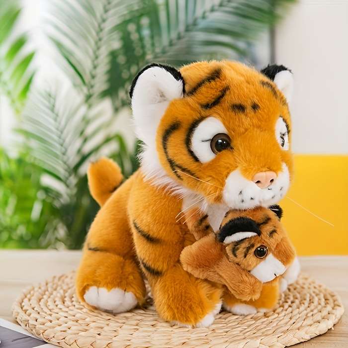 Toy Doll Color Mother And Son Tiger Yellow