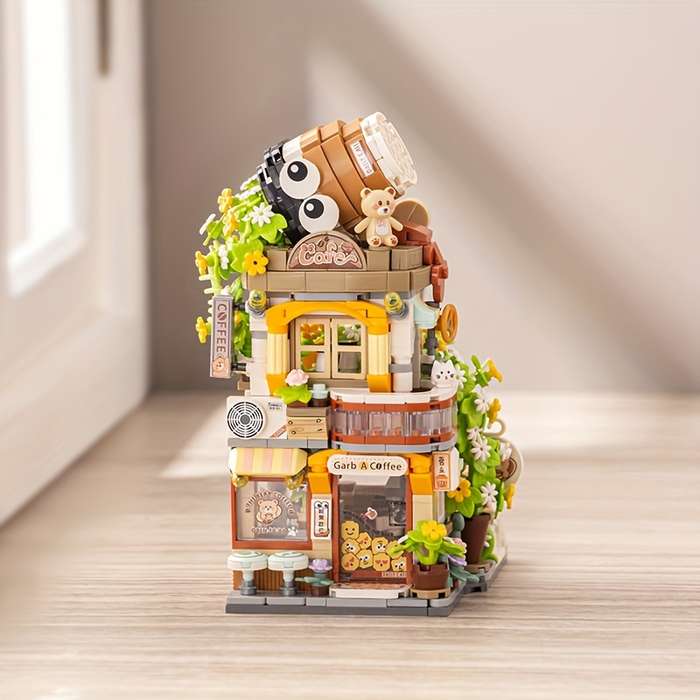 Building Toy Architectural Model Toy Set Style Bear Cafe