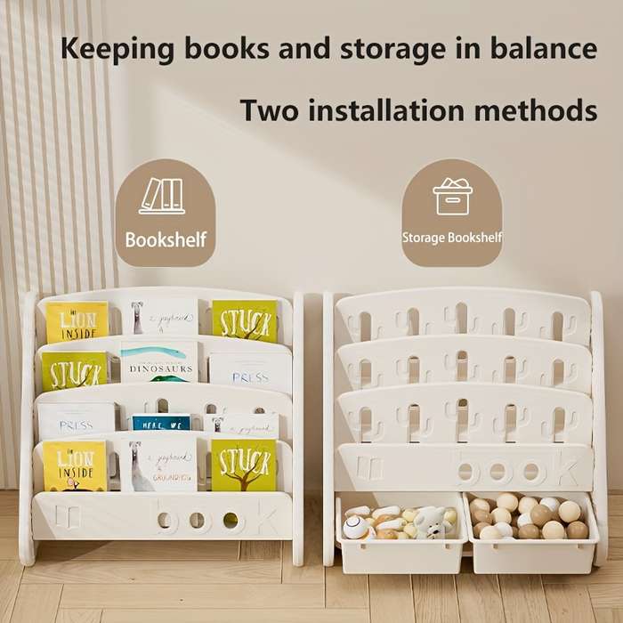 Storage And Organizationcolor Khaki Model 4 Tier Bookshelf
