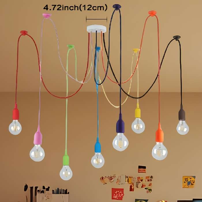 Halloween Decorations Color Colorful 8 Head Spider Lamp