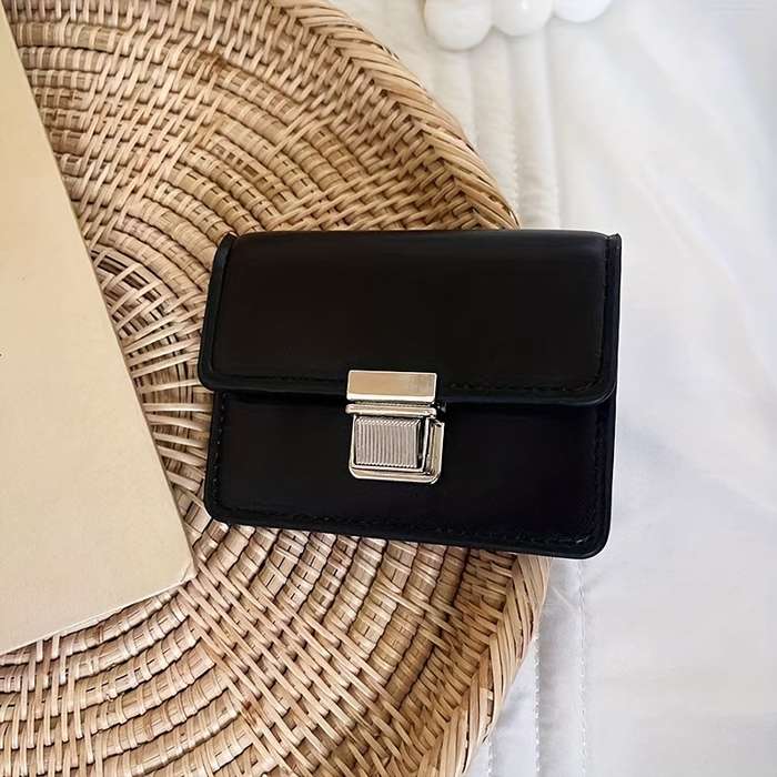 1pc Mini Simple Student Wallet Flip Style Money Clip Fresh Portable Card Holder