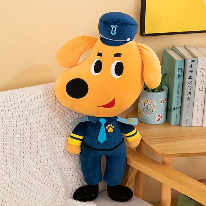 Toy Doll Color Dog With Blue Cloth