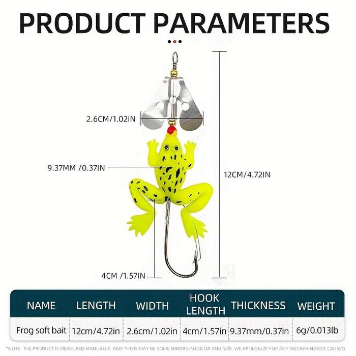 1pc Lifelike Soft Frog Swimbait with Sharp Hook Topwater Rubber Fishing Lure for Bass Durabl
