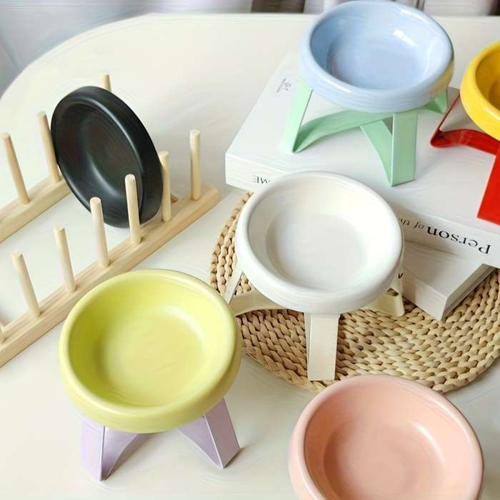 Pet supplies color Yellow Bowl  Add  Red Rack