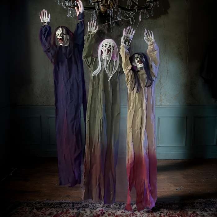 Halloween Decorations Color Black Hair Yellow Blood Clothes Hanging Ghost