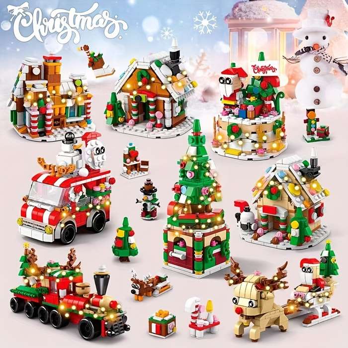 Building Toy Architectural Model Toy Set Style Christmas Train
