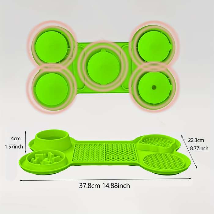 Pet Supplies Color Green   6 Grid Bone Dog Licking Mat