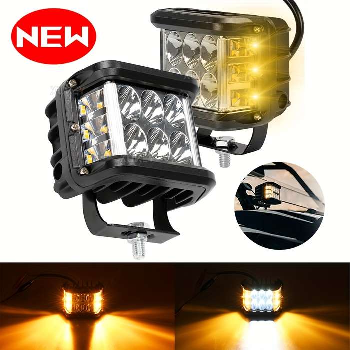 1pc 4Inch LED Work Light High Brightness Yellow-White Light Combination Beam 12-24V