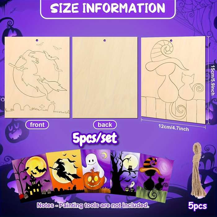 Halloween Decorations Size 14.99 X 11.94Cm Quantity 5Pcs Set