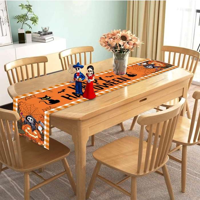 Halloween tablecloth decoration size 180cm x 35cm material Polyester