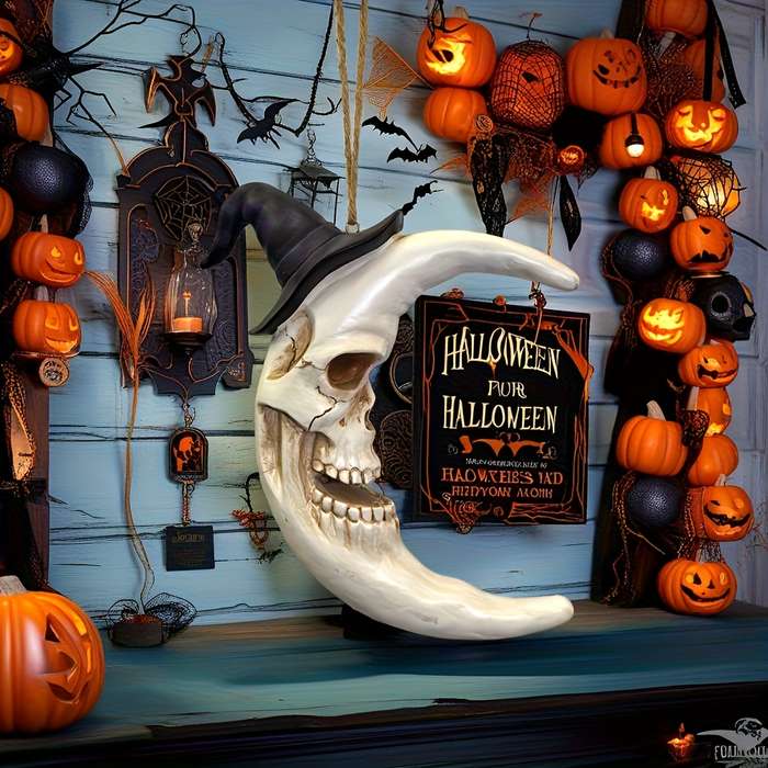 Halloween Decorations Items Skull Moon