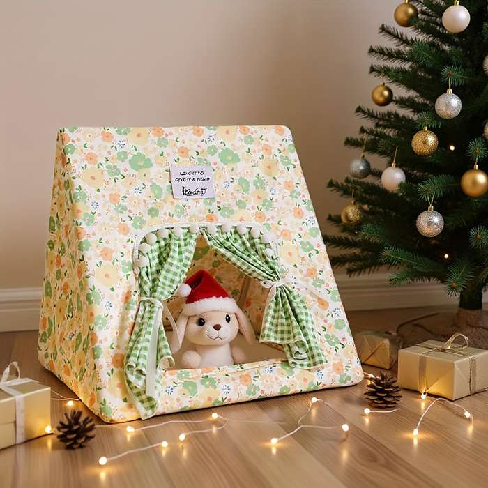 Pet supplies color Yellow And Green Floral size Large