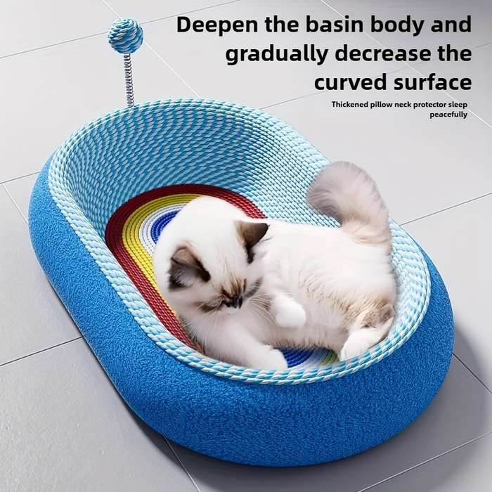 Pet Supplies Color Starry Sky Oval Deep Basin  Add  Cat Teaser Wand