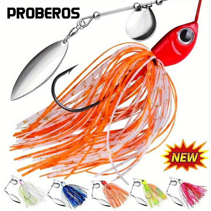1pc Spinner Bait Set Silicone Rubber Jig Skirt Assorted Colors for Bass Salmon Pike and T
