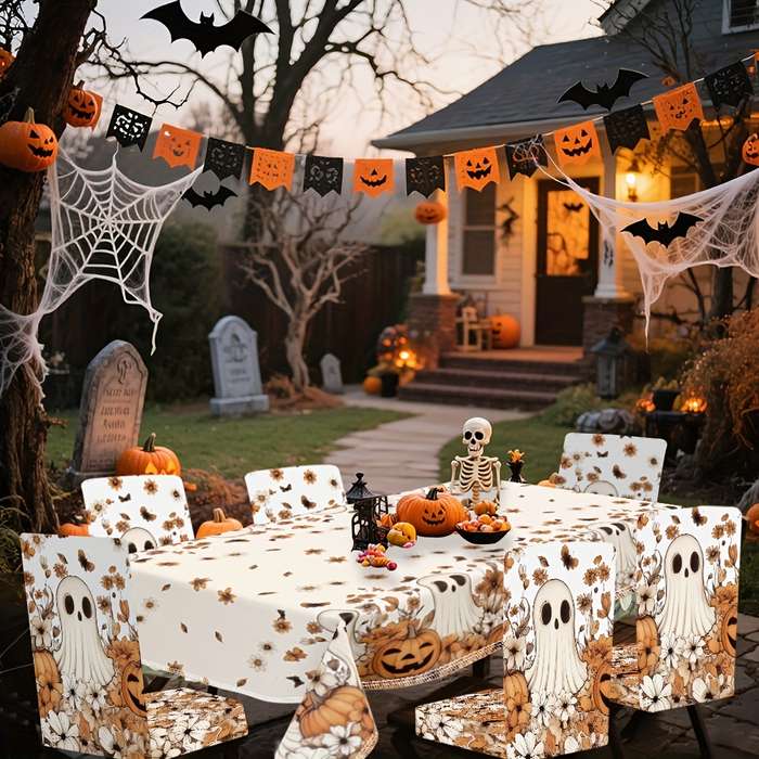 Halloween tablecloth decoration size Rectangular Table 60 x 86in or 152 x 220cm