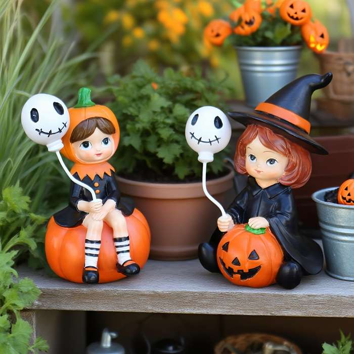 Halloween Decorations Color Skull Balloon Witch Set Of Two