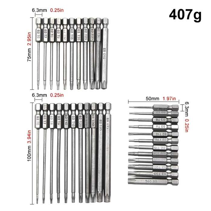 Screwdriver Bit Tool Set Style 11Pcs100Mm