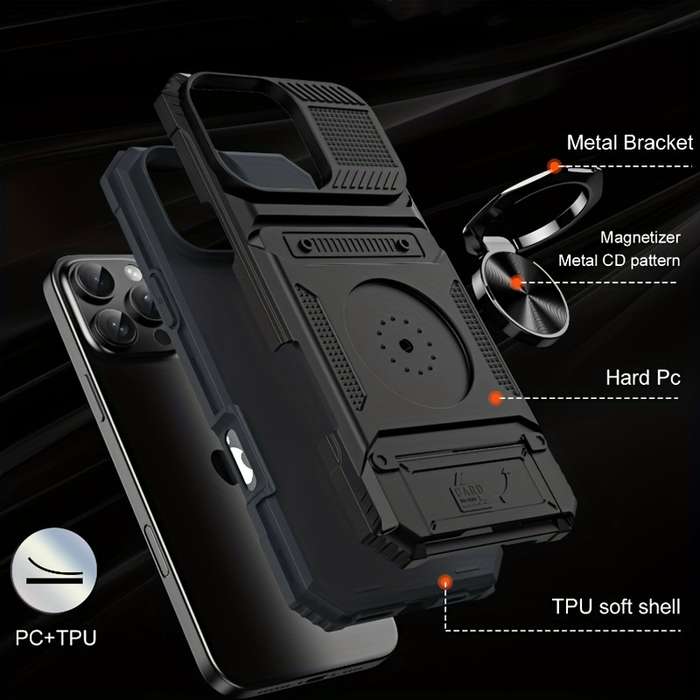1Pc Green For iPhone 16 Heavy Duty Shockproof Phone Case