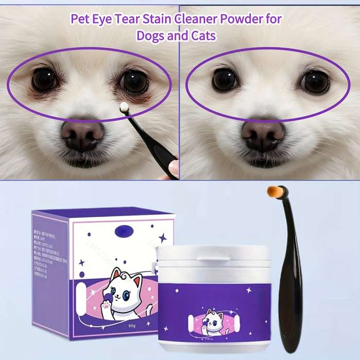 Pet supplies Capacity 60g tear stain powder  Add  tear stain soft brush