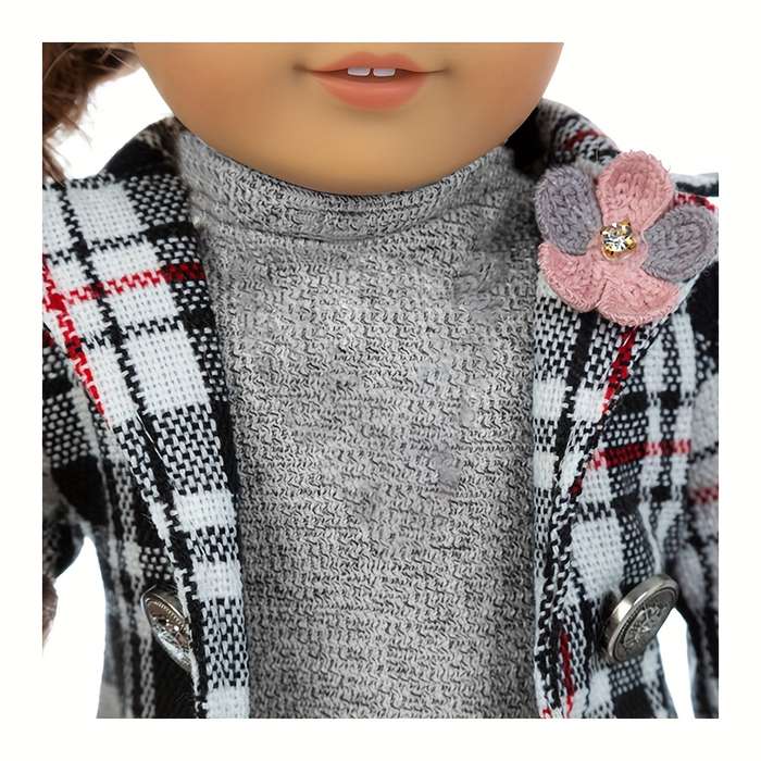 Toy Dolls Style Q18 751 black and white checkered coat