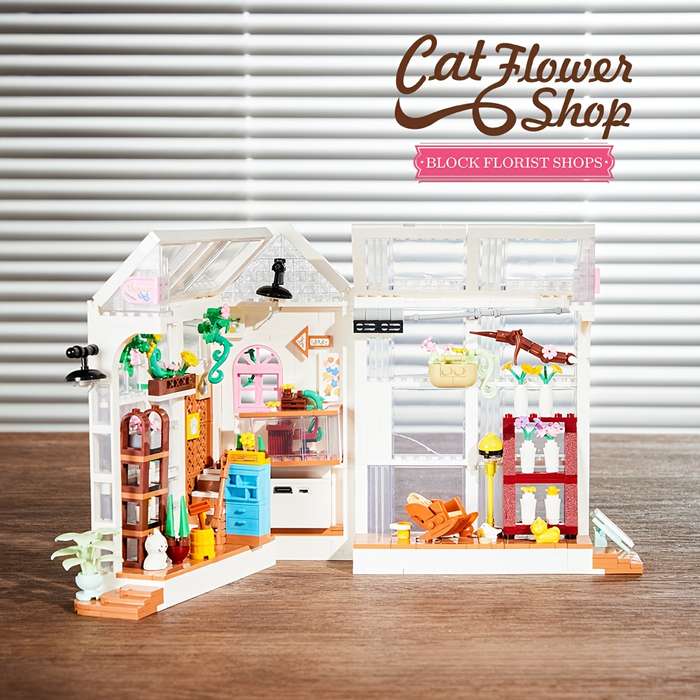 Building Toy Architectural Model Toy Set Style Flower Shop
