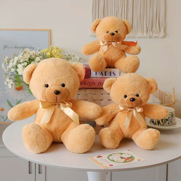 Toy Doll Size 20Cm 7.87In Style 3Pcs Teddy Bear White  Add    Light Brown  Add    Pink