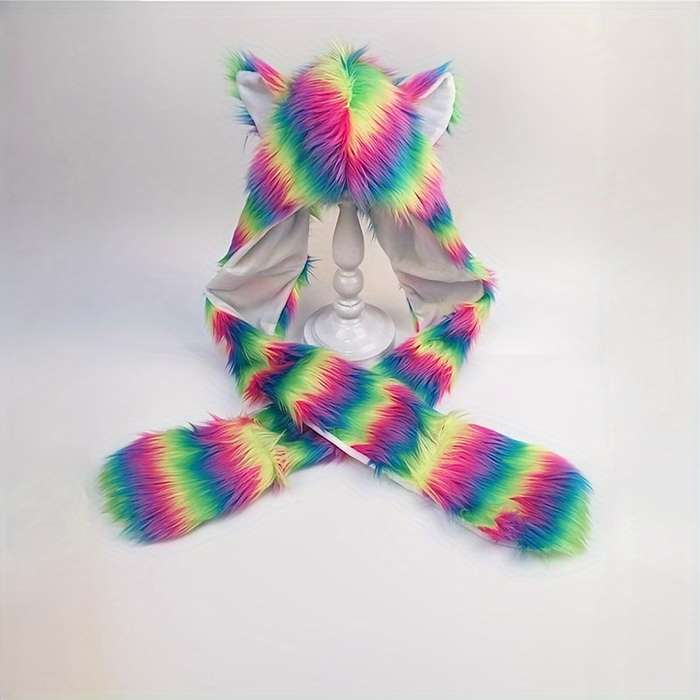 Winter Hat Color Striped Colorful Powder