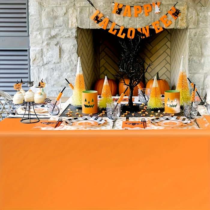 Halloween tablecloth decoration color Black Tablecloth Pack of 10 size 137 x 183