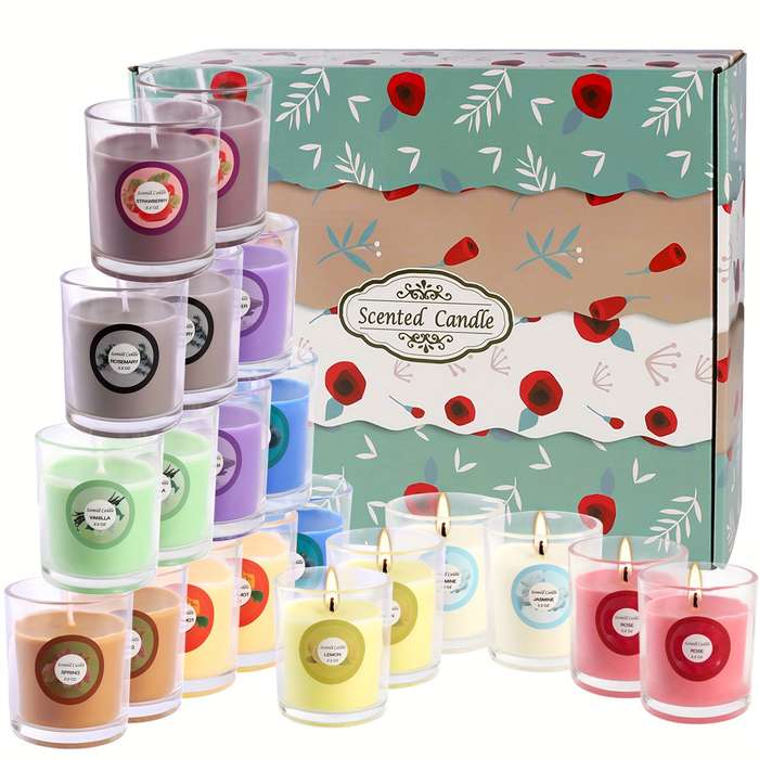 Halloween Decorations Quantity 20Pcs Colorful Glass Cup Candle