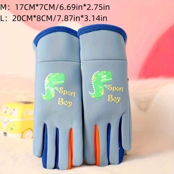 Winter Gloves Color Blue Applicable People M   3 To 7Y