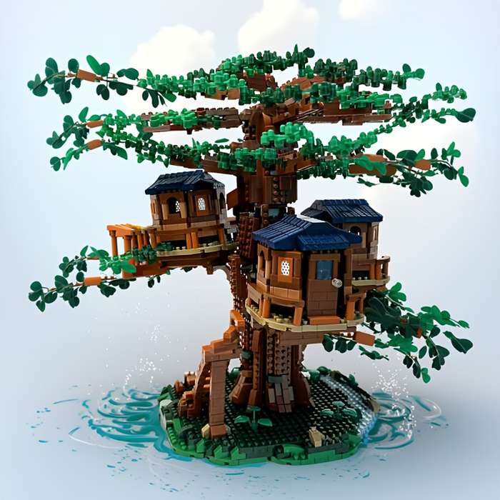 Building Toy Architectural Model Toy Set Model Tree House 1500Pcs