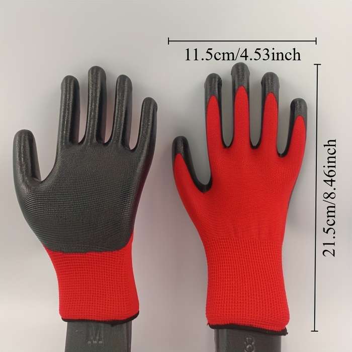 Work Gloves Color Red 4 Pairs
