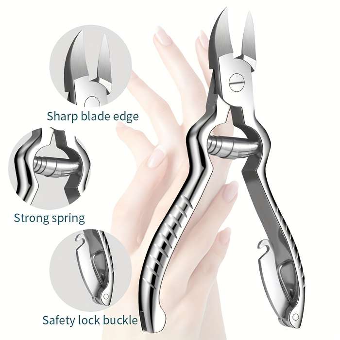 1pc Professional Thick Nail Clipper Set for Seniors Stainless Steel Odorless Toenail Care Ki